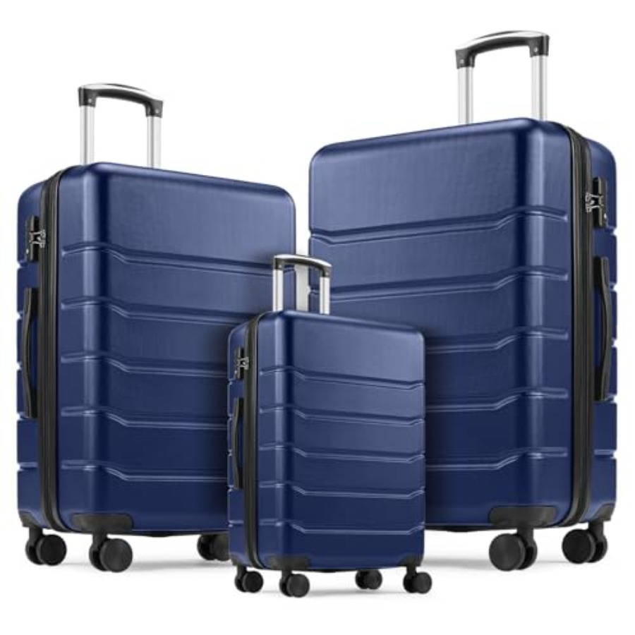 Expandable Hard Shell Luggage Set - Set di 3 Valigie per Viaggi: